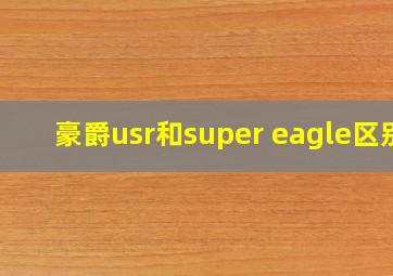 豪爵usr和super eagle区别